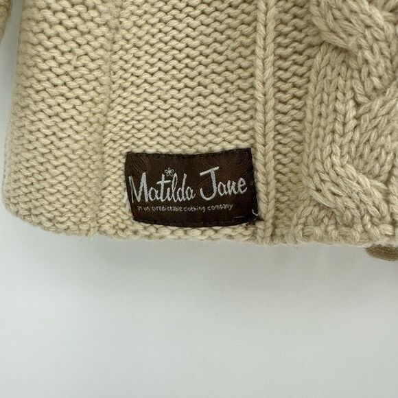 Matilda Jane Large Miso Button Cardigan Sweater Vintage Cottage Fairy Tan Rare - Picture 11 of 12